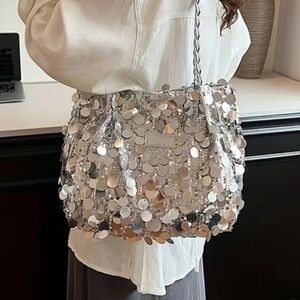 Silver Sequin Women's Bag